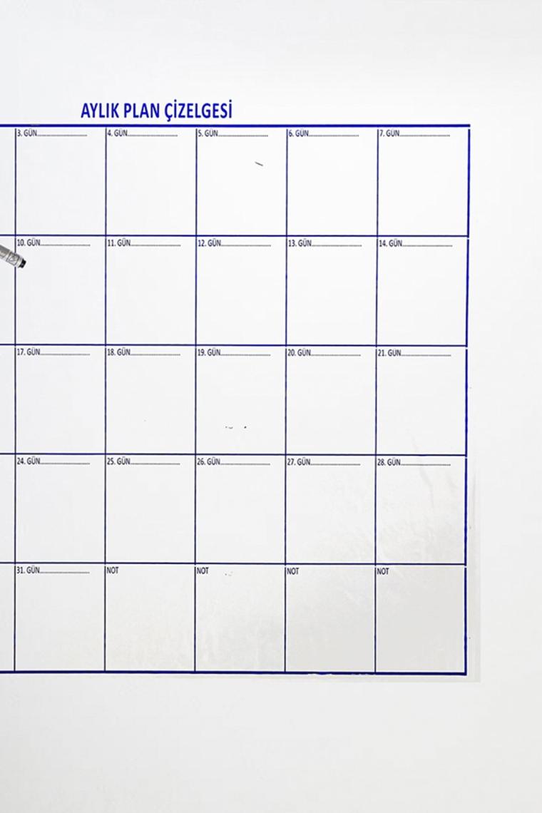 Aylık Planlayıcı Manyetik Duvar Stickerı Takvim Plan ÇIZELGESI-56X70 cm Byr  [byrtek]