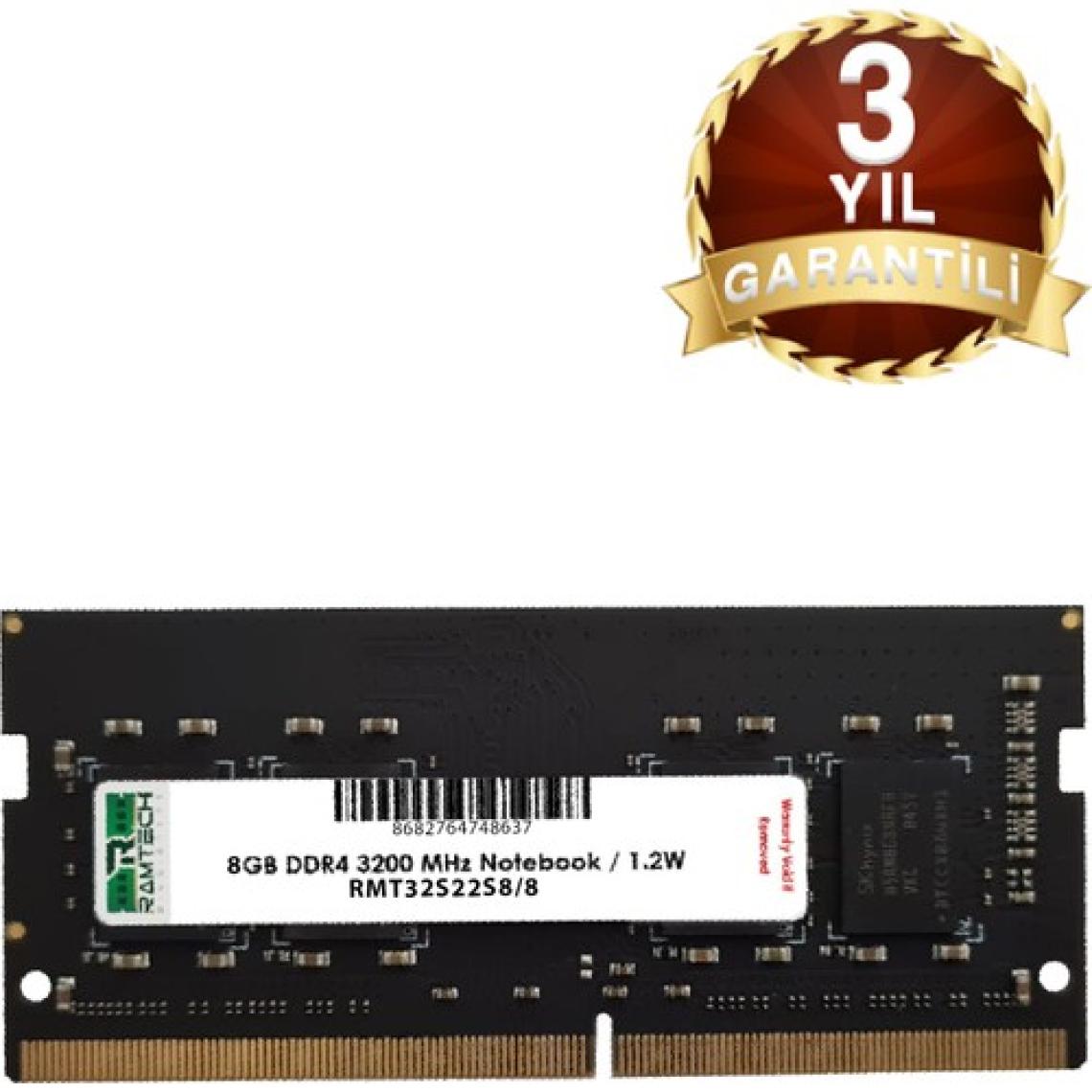 Ramtech 8gb Ddr4 3200 Mhz 1,2V Notebook Ram