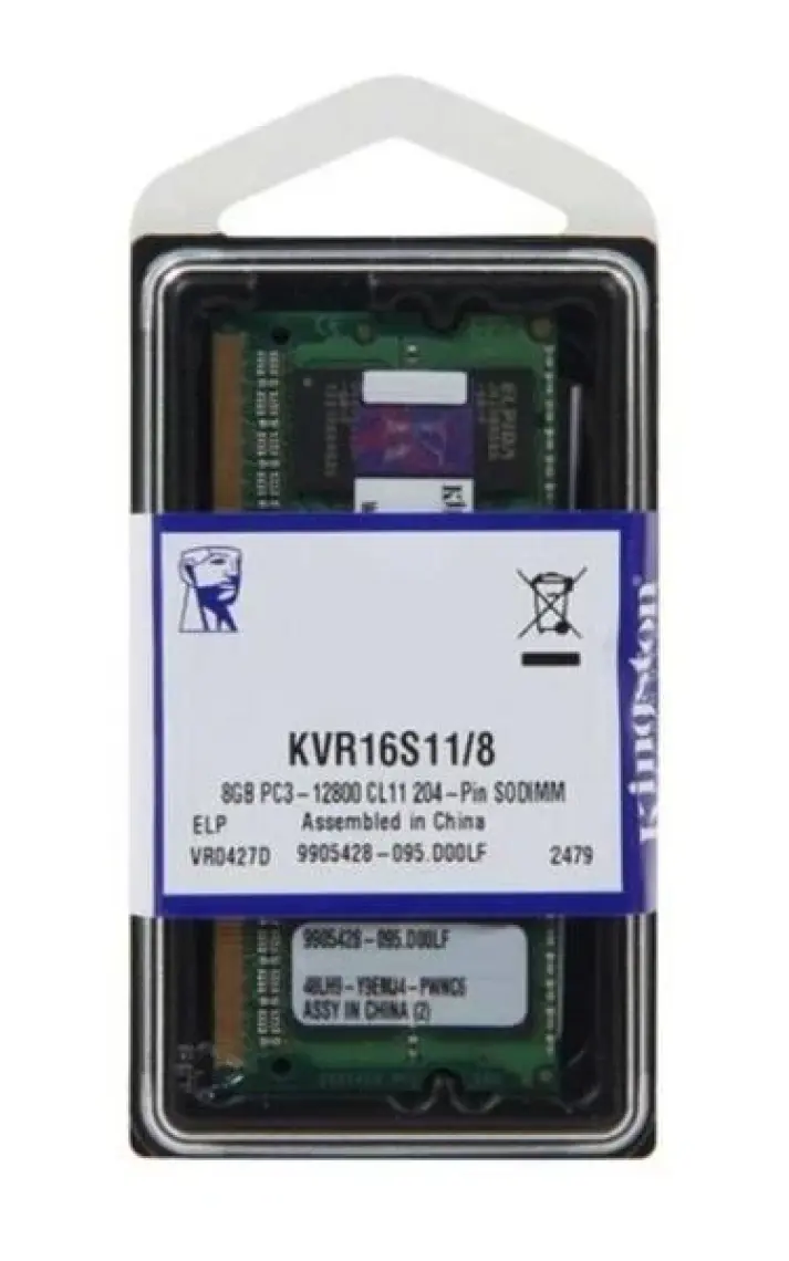 Kingston 8GB 1600MHz DDR3 Notebook Sodimm Ram (KVR16S11/8)
