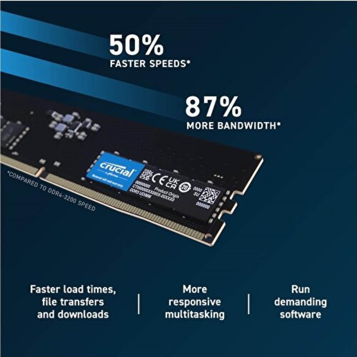 Crucial 8GB 4800MHz DDR5 CL40 Ram - CT8G48C40U