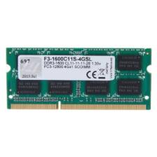 GSKILL Value DDR3L-1600Mhz 1.35V Low Voltaj CL11 4GB SO-DIMM (F3-1600C11S-4GSL)