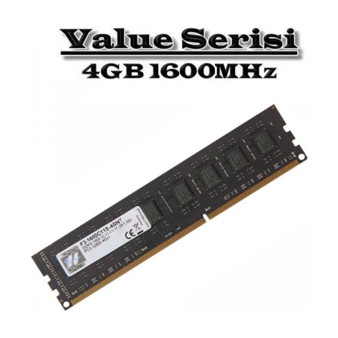 G.Skill Value 4 GB 1600 MHz DDR3 CL11 F3-1600C11S-4GNS Ram