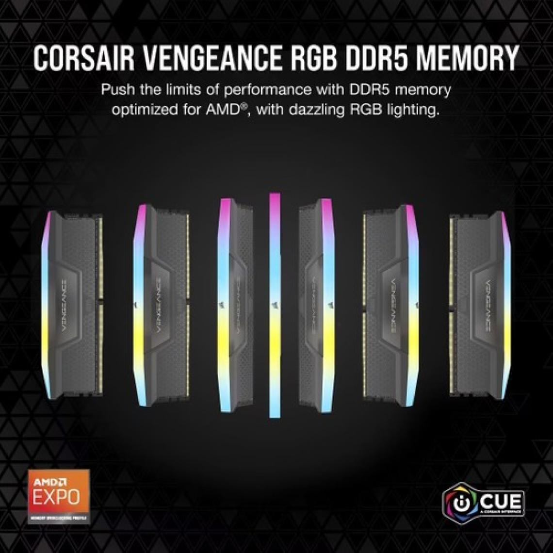 Corsair Corsaır Vengeance Rgb Ddr5 32GB (2X16GB) 6400MHZ Ddr5 Ram (CMH32GX5M2B6400Z36)