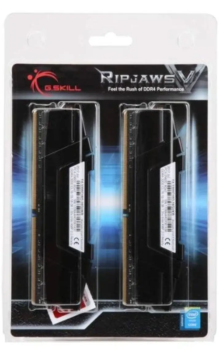 GSkill Ripjawsv Siyah 16GB (2x8GB) DDR4 3200MHz Soğutuculu CL16 RAM F4-3200C16D-16GVKB