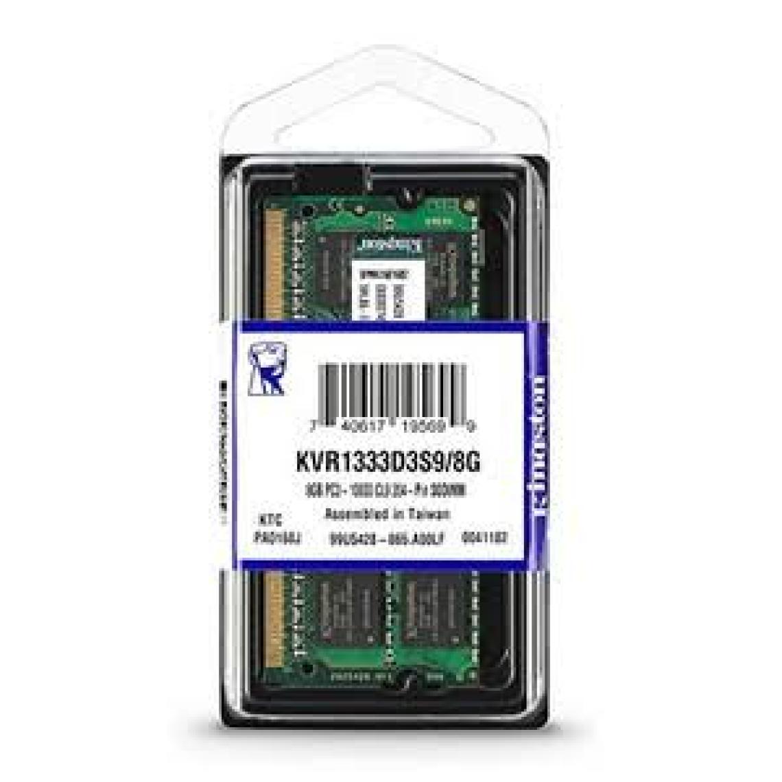 Kingston 8GB DDR3 1333MHz CL9 Notebook Rami