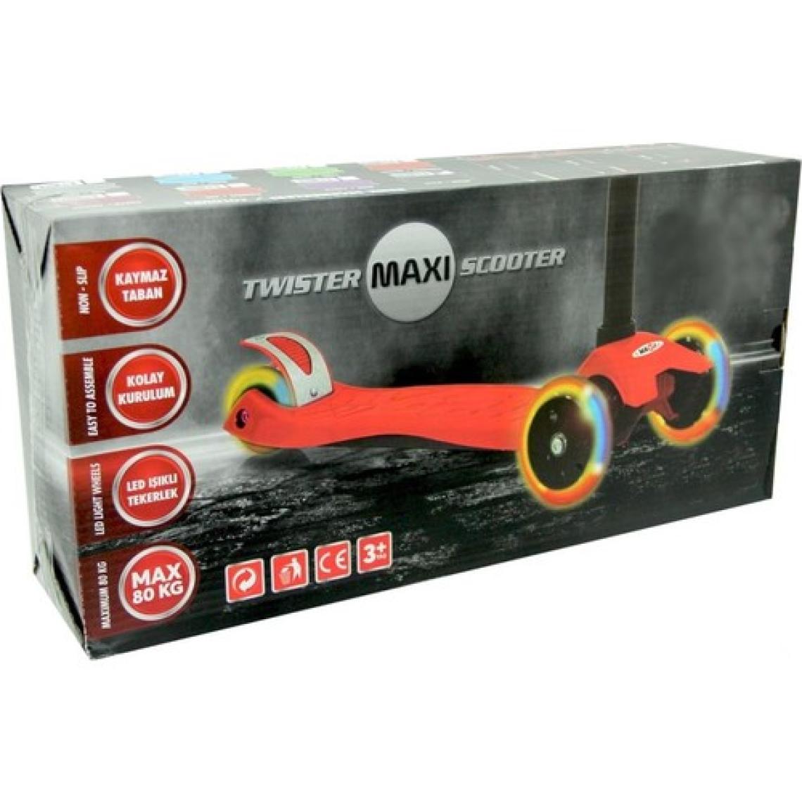 Shinaro Can Oyuncak Shinaro MAXI Twister 3 Led Işıklı 3 Tekerli Yükseklik Ayarlı Scooter - KIRMIZI