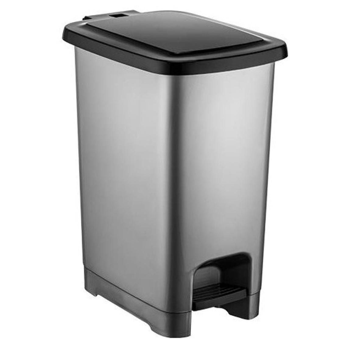 Şenyayla 4281 Slim Pedallı Plastik Çöp Kovası Siyah Kapaklı 15 lt