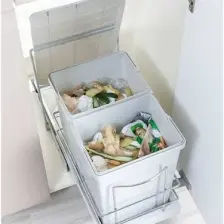 Moderno Otomatik teleskopik raylı çöp kovası 14 + 14 Litre