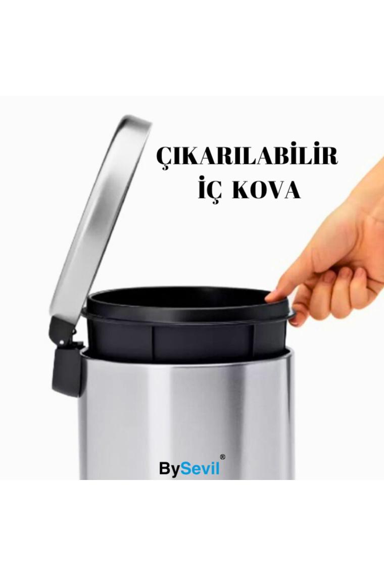 Palex Pedallı Çöp Kovası Krom 12 lt