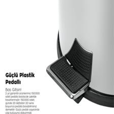 Palex Pedallı Çöp Kovası Krom 12 lt