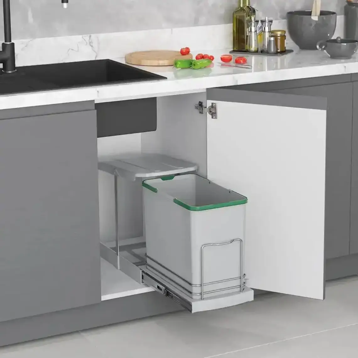 Starax S-2571 Raylı Çöp Kovası 24 Lt