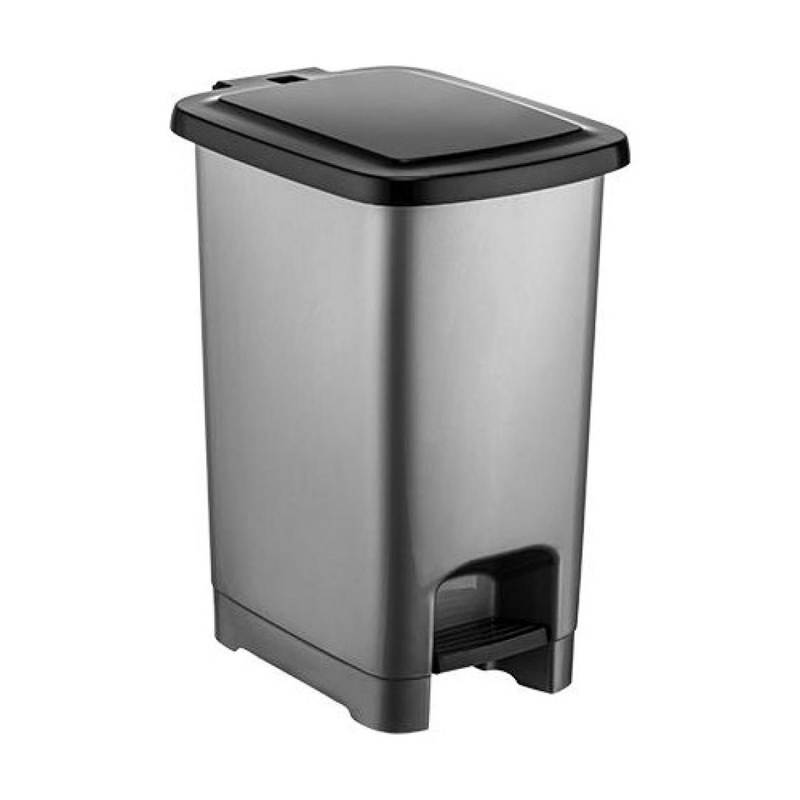 Şenyayla 4280 Slim Pedallı Plastik Çöp Kovası Siyah Kapaklı 10 lt