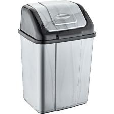 Polytime Magnum Sallanır Kapak Klink Ofis, Banyo, Mutfak Plastik Çöp Kutusu Kovası - 20 Litre - Gri - 47x30x23 Cm.