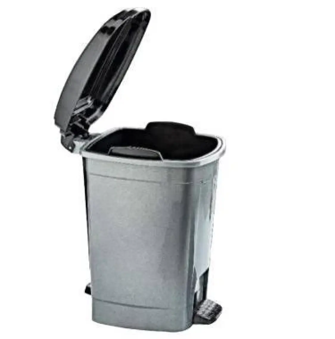 Polytime Pedallı Basmalı İç Kovalı Ofis, Banyo, Mutfak Plastik Çöp Kutusu Kovası - 32 Litre - Gri - 47x35x35 Cm.