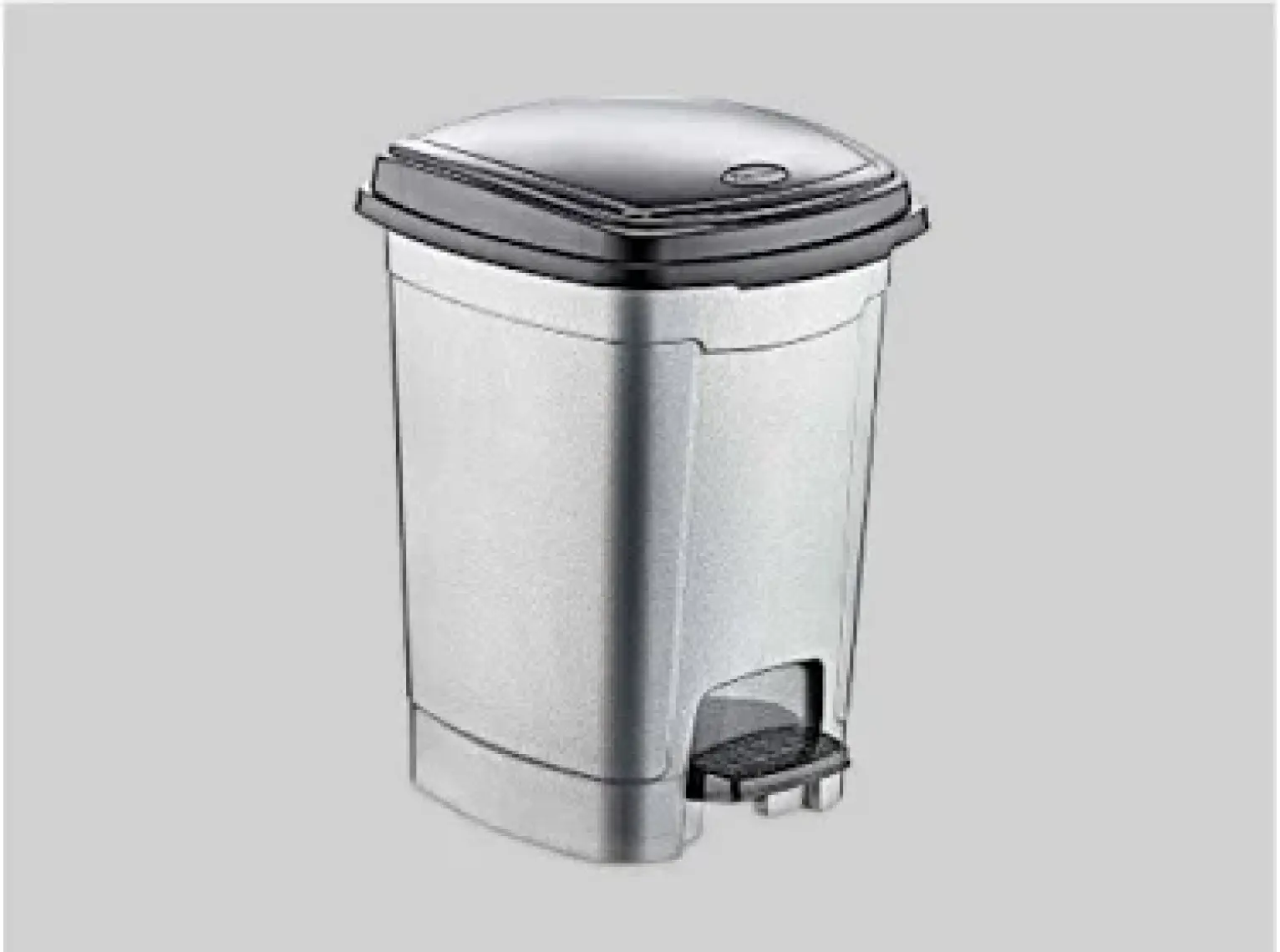 Polytime Pedallı Basmalı İç Kovalı Ofis, Banyo, Mutfak Plastik Çöp Kutusu Kovası - 32 Litre - Gri - 47x35x35 Cm.