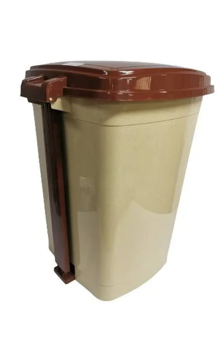 Polytime Pedallı Basmalı İç Kovalı Ofis, Banyo, Mutfak Plastik Çöp Kutusu Kovası - 32 Litre - Gri - 47x35x35 Cm.