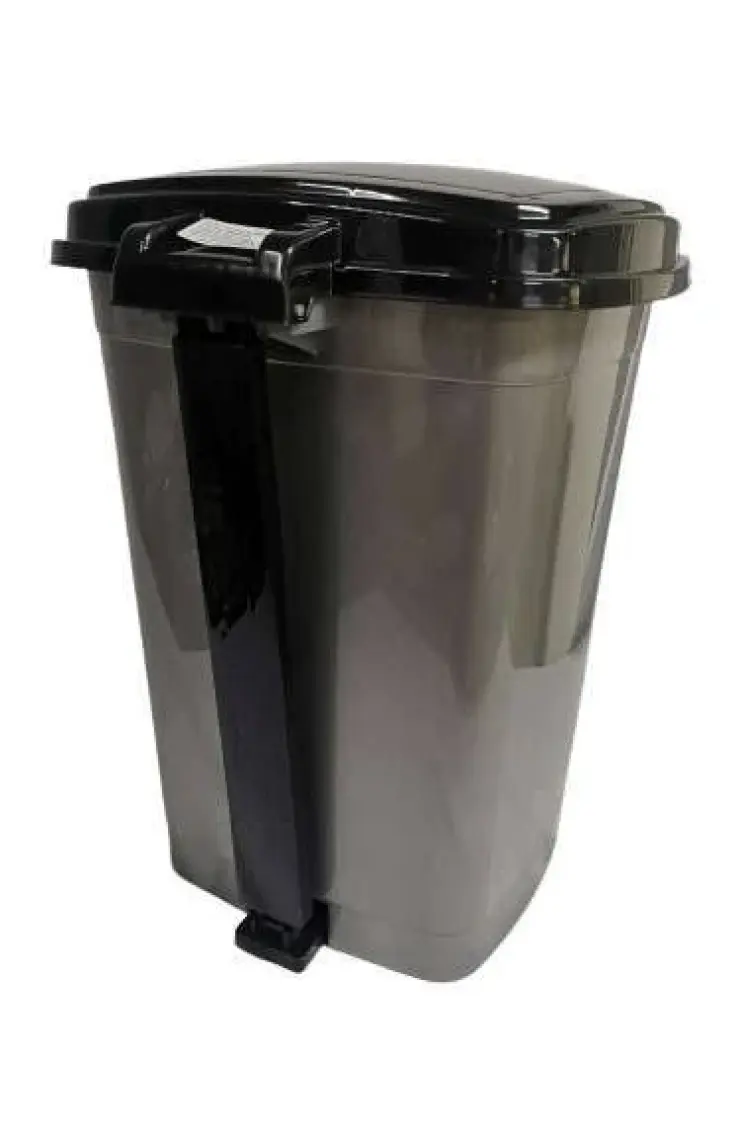 Polytime Pedallı Basmalı İç Kovalı Ofis, Banyo, Mutfak Plastik Çöp Kutusu Kovası - 32 Litre - Gri - 47x35x35 Cm.