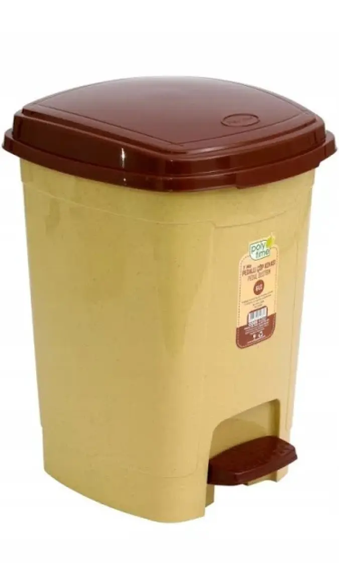 Polytime Pedallı Basmalı İç Kovalı Ofis, Banyo, Mutfak Plastik Çöp Kutusu Kovası - 32 Litre - Gri - 47x35x35 Cm.