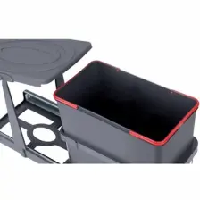 Almital Mobilya Aksesuarlari 24 litre Dolap Içi Teleskopik Raylı Antrasit Çöp Kovası, Minimum Kapak Genişliği 40 Cm.