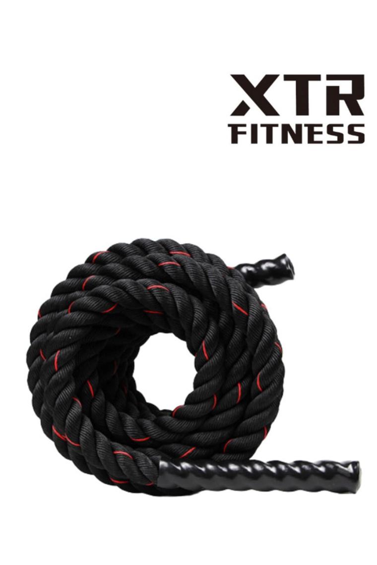 Xtr Fitness Crossfit Halatı 9metre 38MM Siyah-Kırmızı