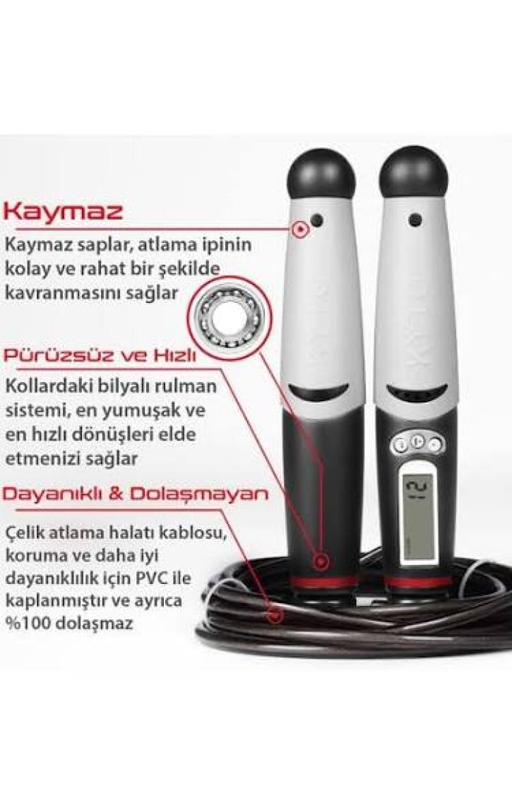 exeo Kyto Ayarlanabilir Dijital Sayaçlı Atlama Ipi Alarm Sayaç 3mt