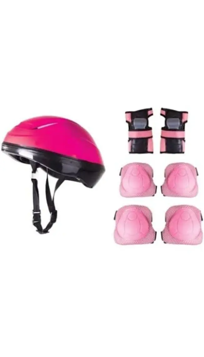 Furkan Toys F-Sports Kask Dizlik Dirseklik Koruyucu Set Pembe