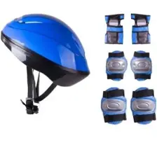 Furkan Toy F-Sports Kask Dizlik Dirseklik Koruyucu Set Mavi