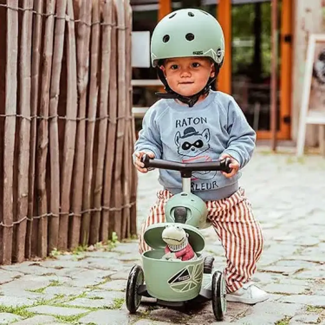 Scoot And Ride Lifestyle Bebek Kaskı XXS-S Green Lines 181206-96562