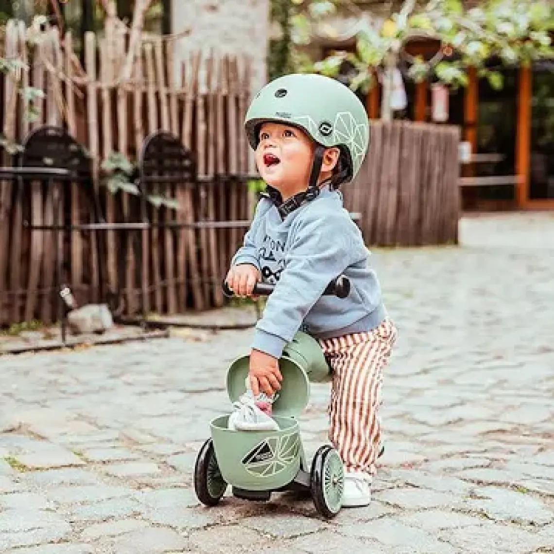 Scoot And Ride Lifestyle Bebek Kaskı XXS-S Green Lines 181206-96562