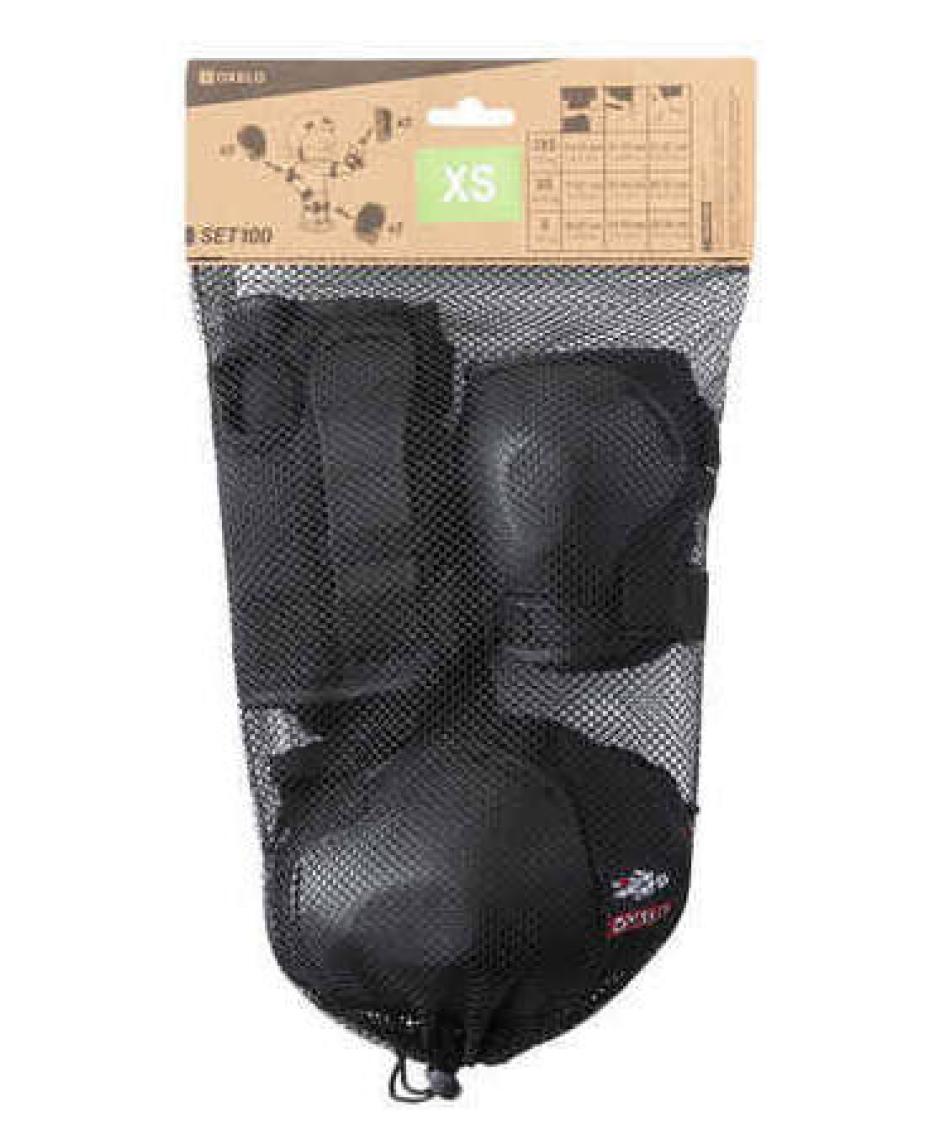 Decathlon Oxelo Çocuk Paten / Kaykay / Scooter Destek Seti - Siyah - 100