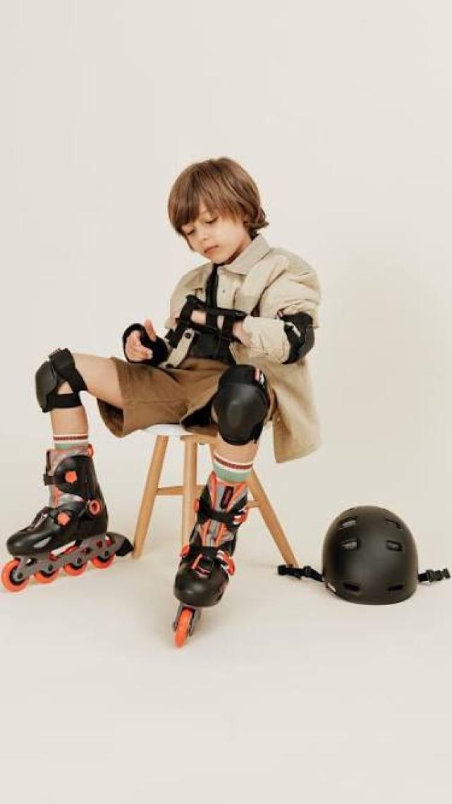 Decathlon Oxelo Çocuk Paten / Kaykay / Scooter Destek Seti - Siyah - 100