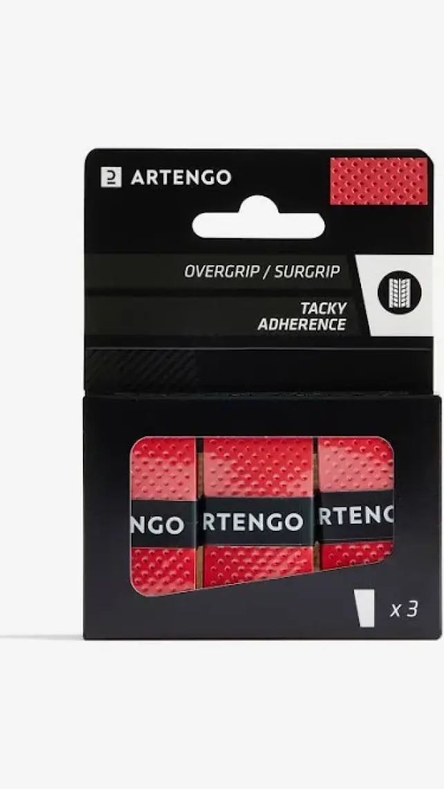 Tenis Overgrip - Kırmızı - 3 Adet - Tacky