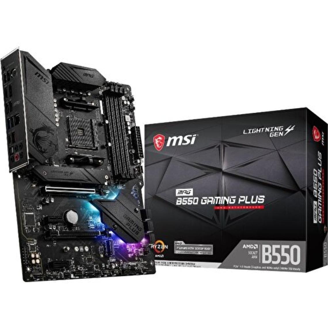 MSI MPG B550 Gaming Plus AM4 DDR4 4400(OC) HDMI DP M.2 USB3.2 RGB ATX Anakart