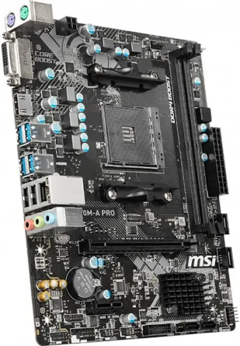 MSI A320M-A PRO AM4 DDR4 3200(OC) DVI HDMI USB3.2 mATX  Anakart