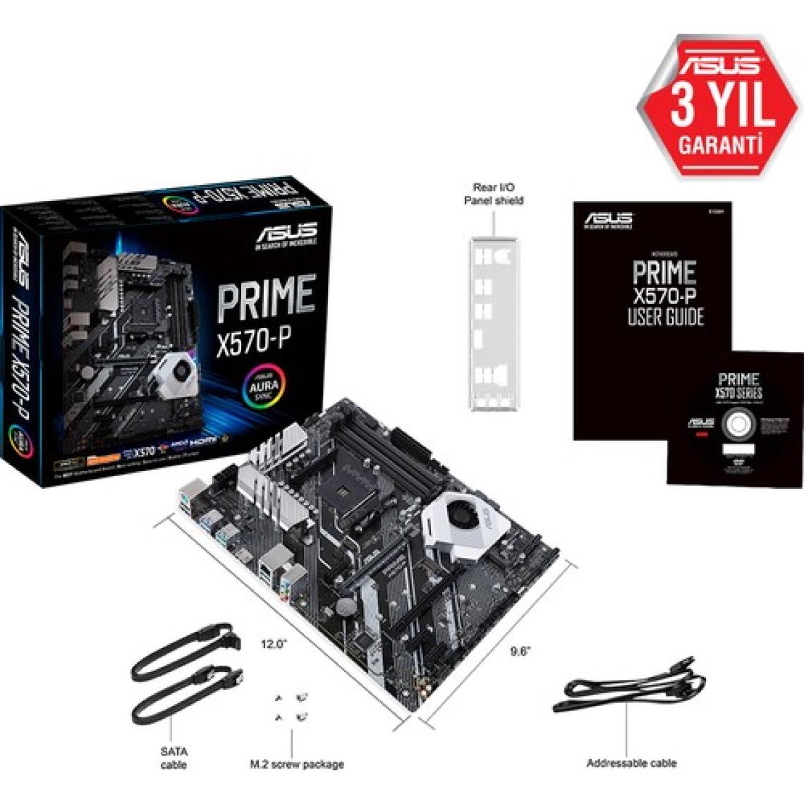 Asus Prime X570-P Amd X570  DDR4 4400 MHz Am4 Atx Anakart