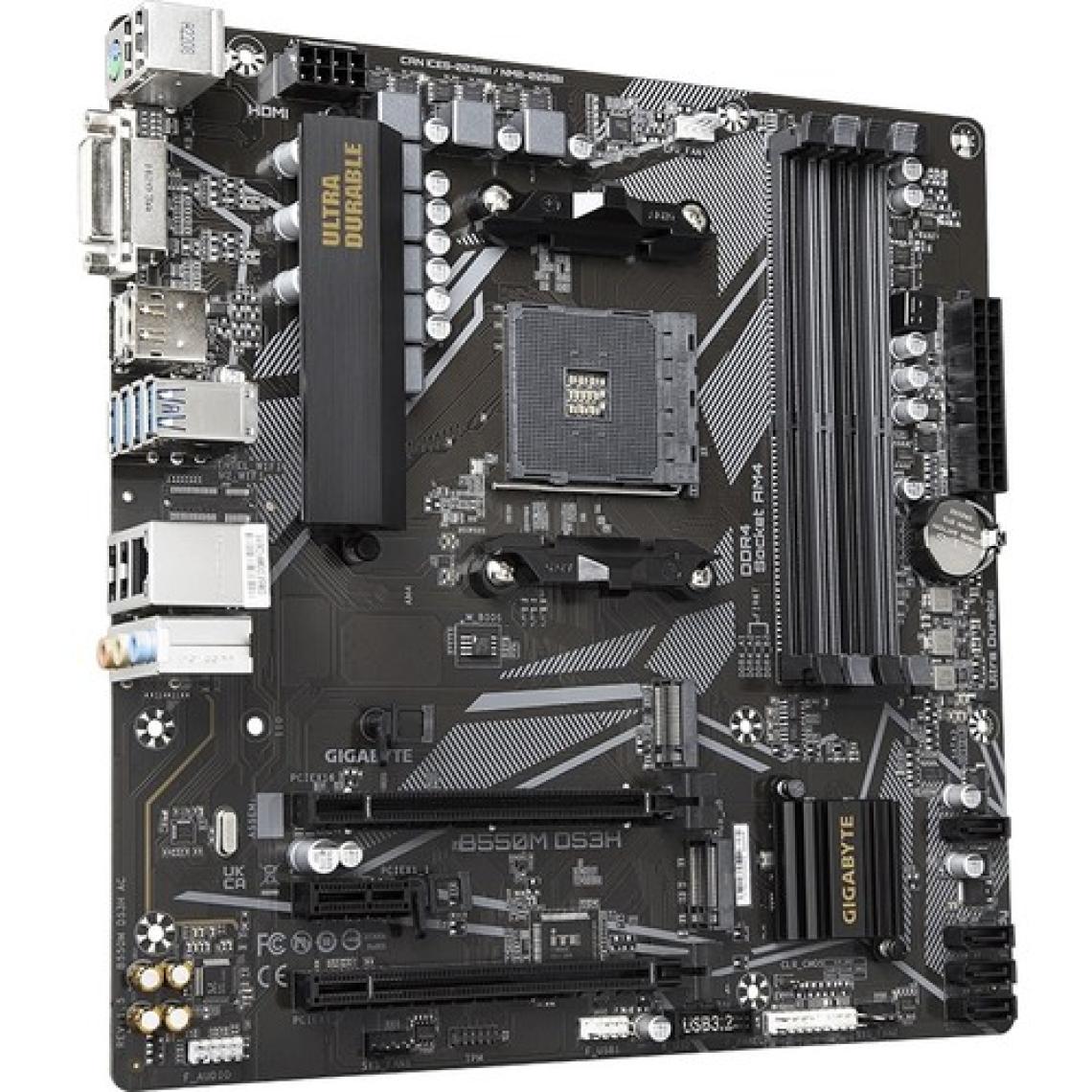 Gıgabyte B550M DS3H 4000MHZ(OC) rev 1.5 Ddr4 Soket Am4 M.2 HDMI DVI Matx Anakart