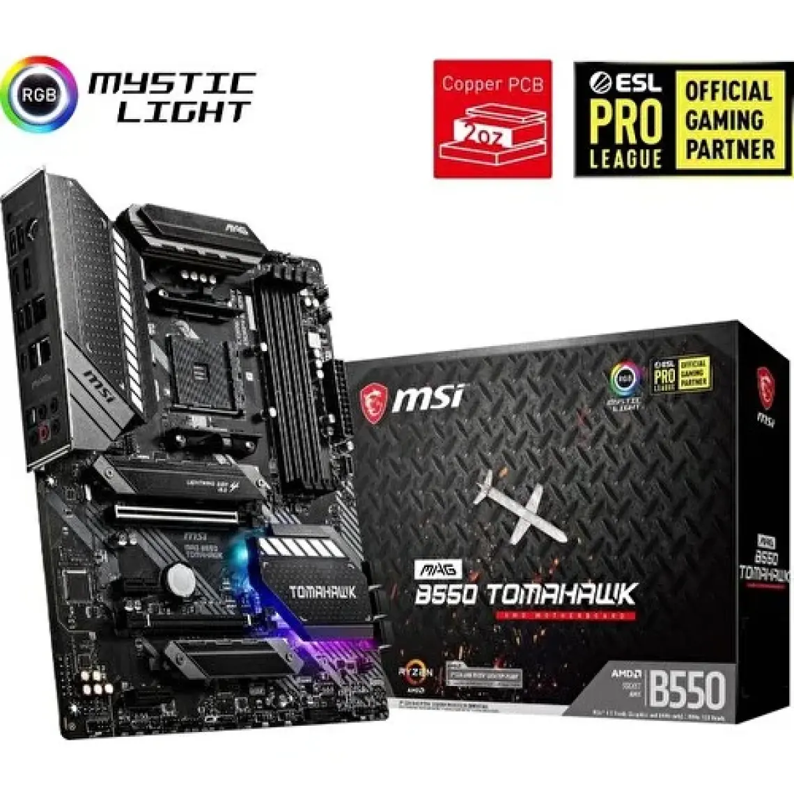 MSI MAG B550 Tomahawk AM4 DDR4 5100(OC) HDMI DP M.2 USB3.2 RGB ATX Anakart