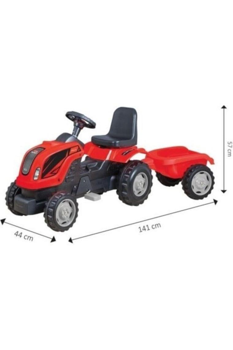 Micromax Römorklu Kırmızı Pedallı Traktör
