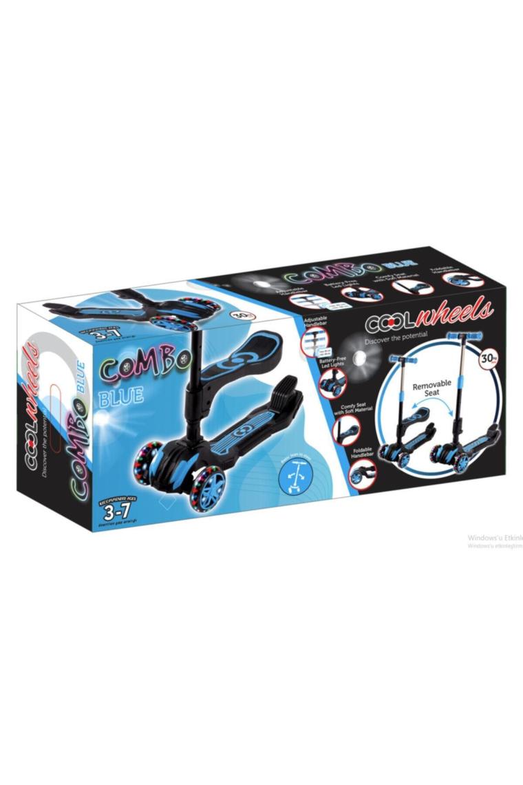 Cool Wheels Combo Mavi Oturaklı Işıklı Çocuk Scooter
