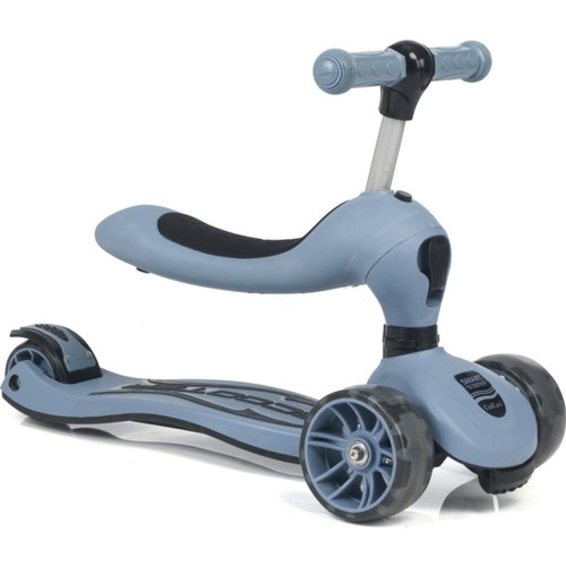 Smart Oturaklı Çocuk Scooter 3 Tekerlekli Led Işıklı Scooter Yükseklik Ayarlı 1-5 Yaş