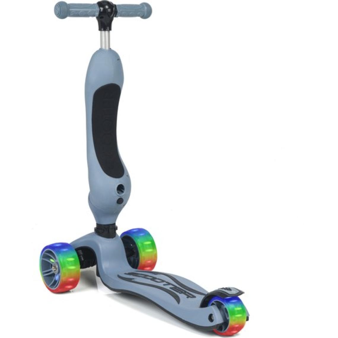 Smart Oturaklı Çocuk Scooter 3 Tekerlekli Led Işıklı Scooter Yükseklik Ayarlı 1-5 Yaş