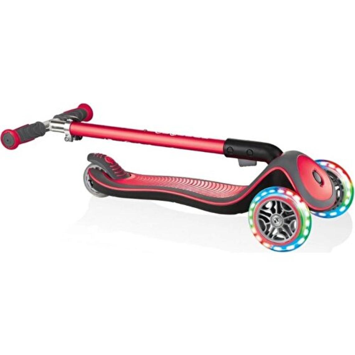 Globber Elite Deluxe Kırmızı 3 Tekerlekli Işıklı Çocuk Scooter
