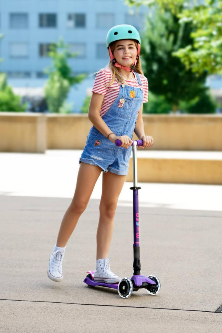 Maxi Micro Deluxe Foldable Purple (Led) Çocuk Mor Scooter MCR.MMD100