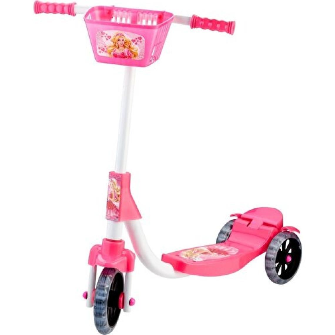 Beren Şeffaf Silikon Tekerlekli Frenli Barbie Figürlü Kız Çocuk Scooter
