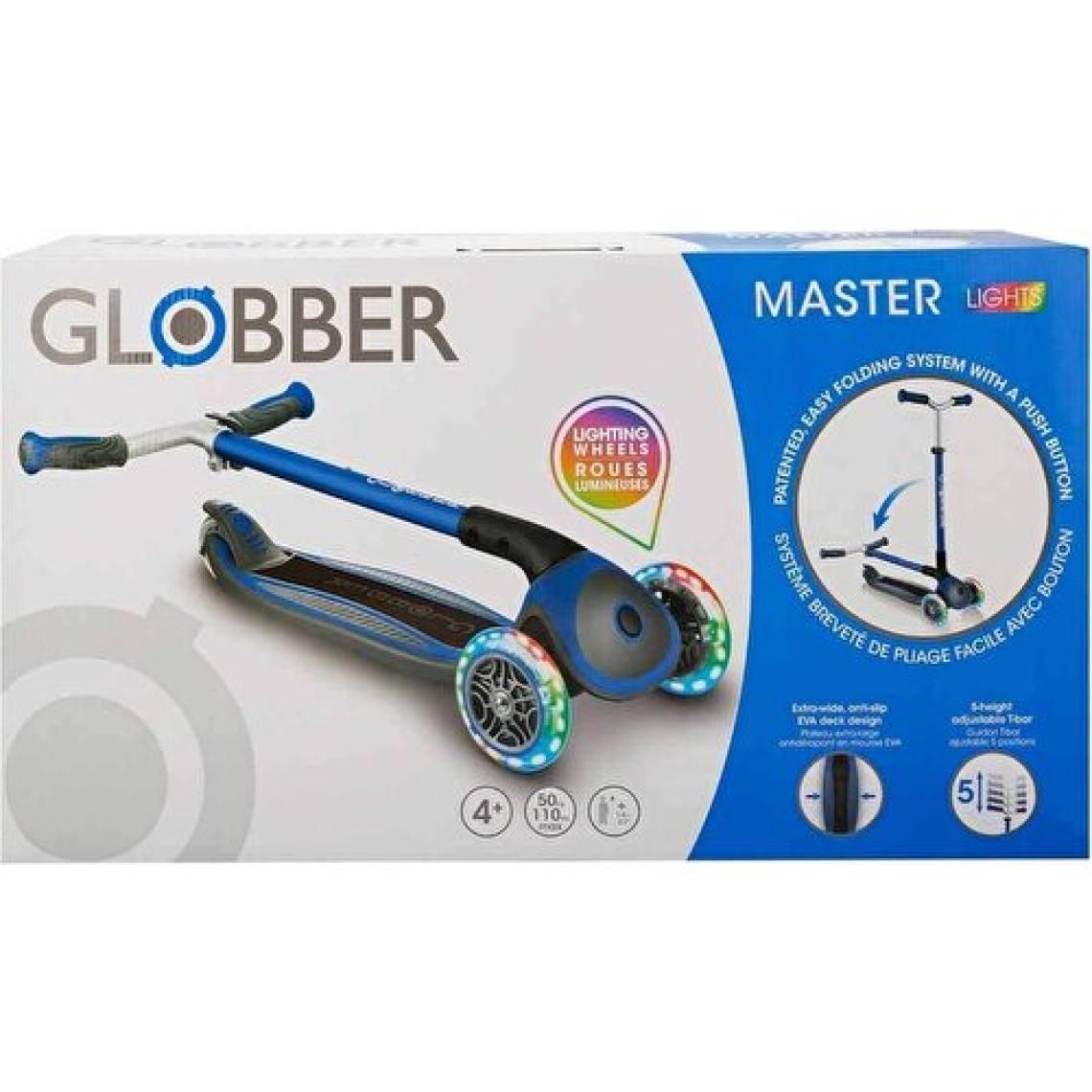 Globber Elite Deluxe Lacivert 3 Tekerlekli Işıklı Çocuk Scooter