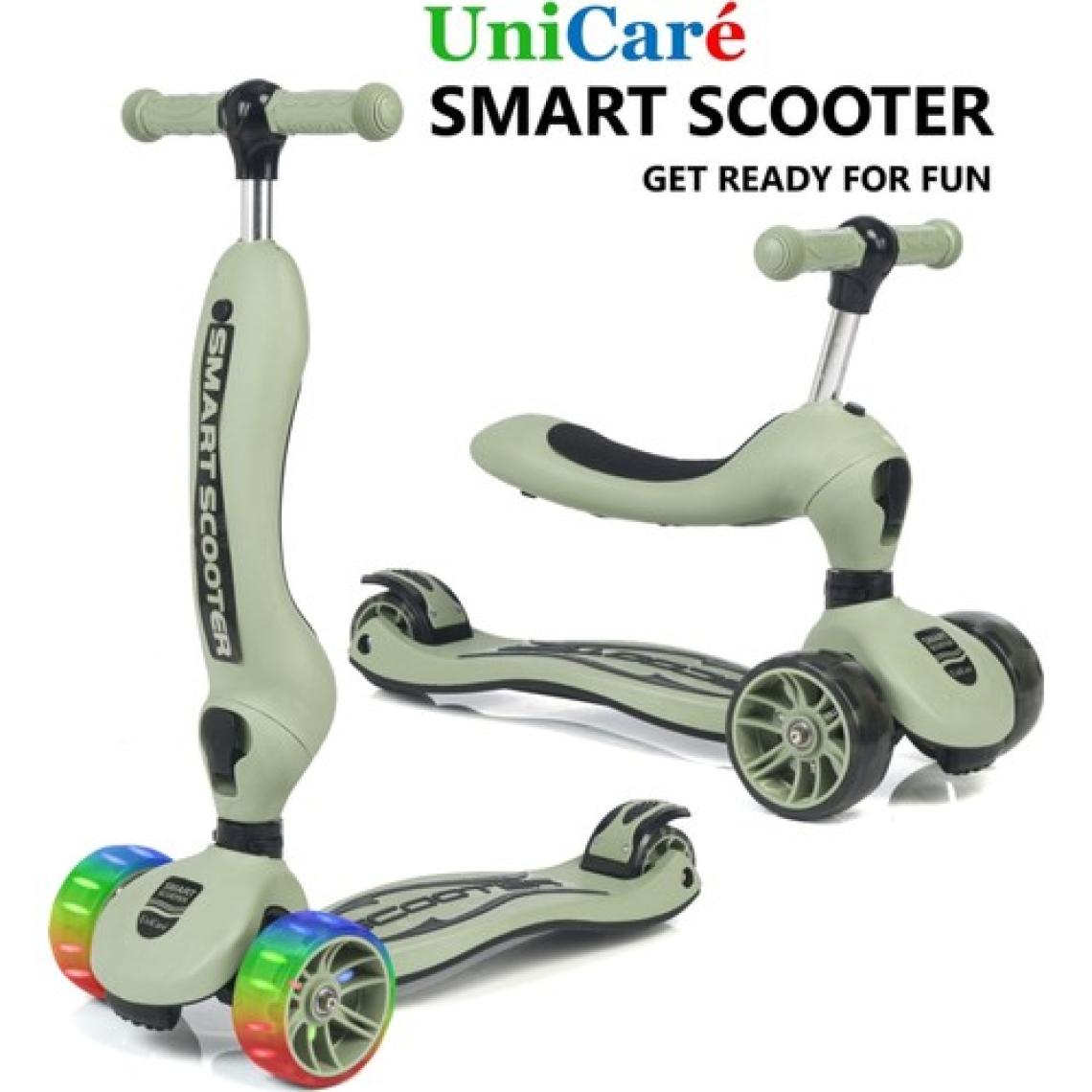 Smart Oturaklı Çocuk Scooter 3 Tekerlekli Işıklı Scooter Yükseklik Ayarlı 1-5 Yaş