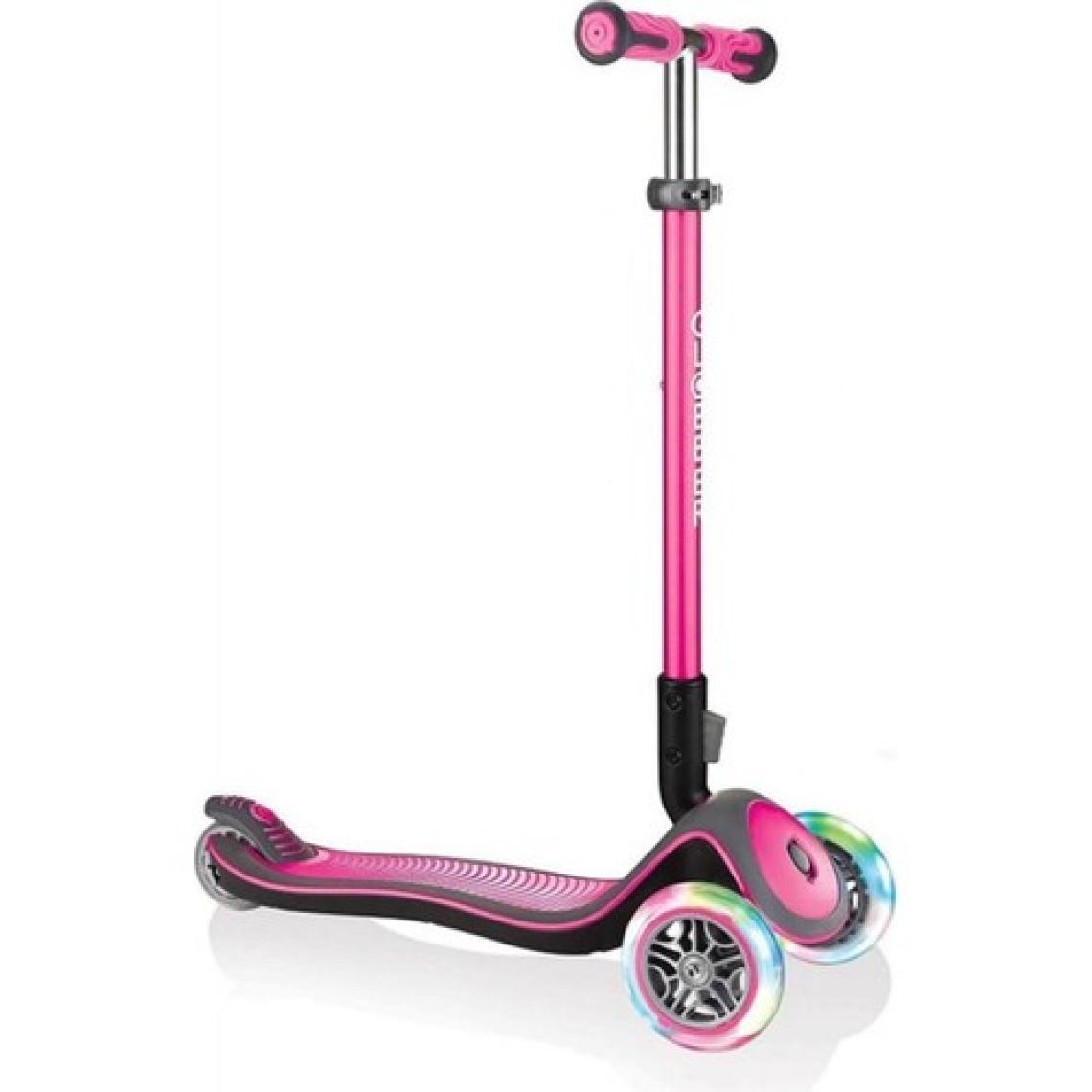 Globber Elite Deluxe Pembe 3 Tekerlekli Işıklı Çocuk Scooter