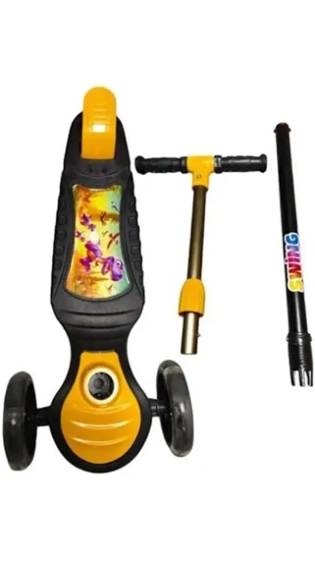 Hak İş Oyuncak Swing Işıklı 3 Tekerlekli Scooter Sarı