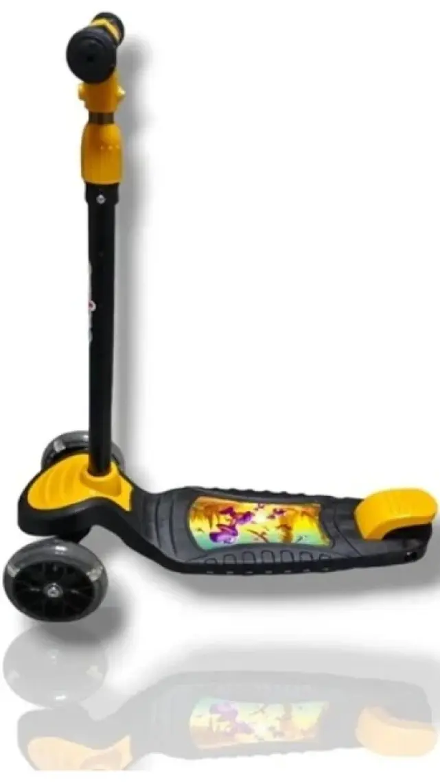 Hak İş Oyuncak Swing Işıklı 3 Tekerlekli Scooter Sarı