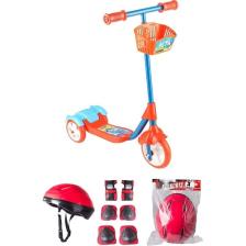 Erdem Oyuncak 3 Tekerlekli Frenli Sepetli Çocuk Scooter Kask Dizlik Dahil